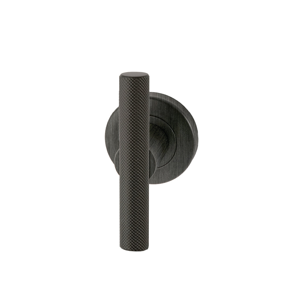 Hardbrass voordeurknop Mila PVD gun metal vooraanzicht