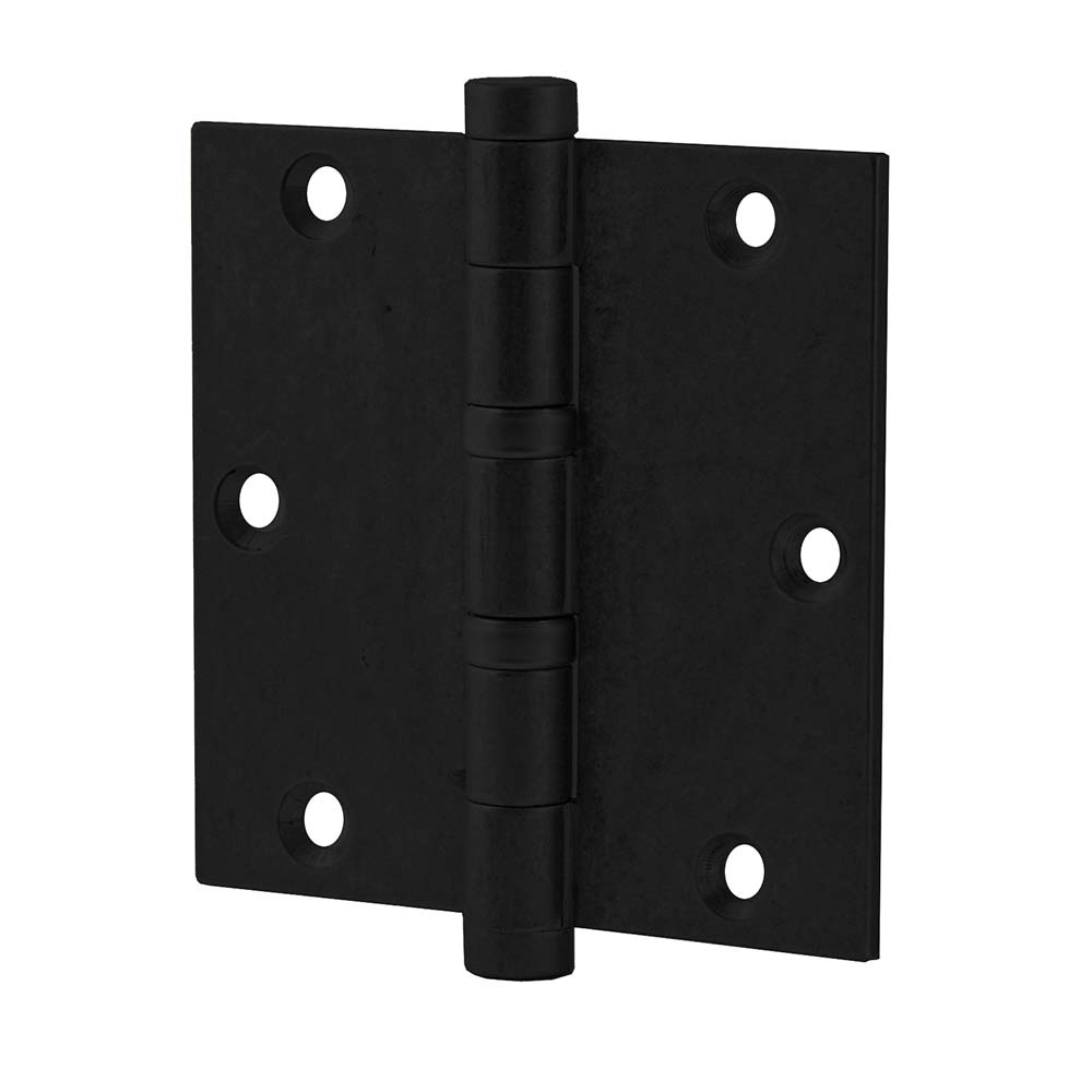 Hard Brass kogelscharnier 89x89 puur zwart – vooraanzicht