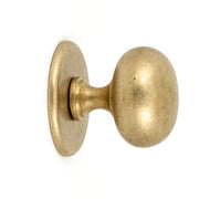 Hardbrass voordeurknop Iris 72 mm messing getrommeld – vooraanzicht