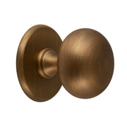 Hardbrass voordeurknop Iris 72 mm mat brons – vooraanzicht