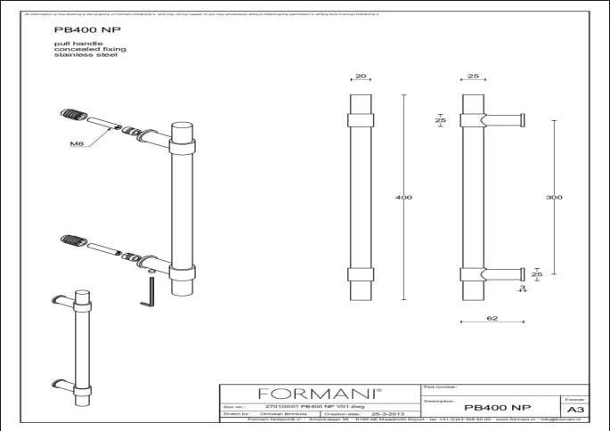 Formani | PB400 NP | Deurgreep | mat zwart