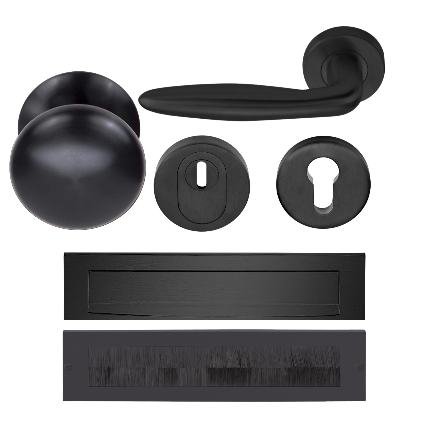 Formani | Complete Voordeurset | knop/kruk | Zwart PVD LB18H | SKG3 - Deurbeslag-expert