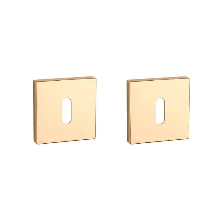 Aprile | Premium Sleutelrozet | 52x52x7mm | Vierkant | Goud gepolijst PVD - Deurbeslag-expert