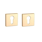 Aprile | Premium Cilinderrozet | 52x52x7mm | Vierkant | Goud gepolijst PVD - Deurbeslag-expert