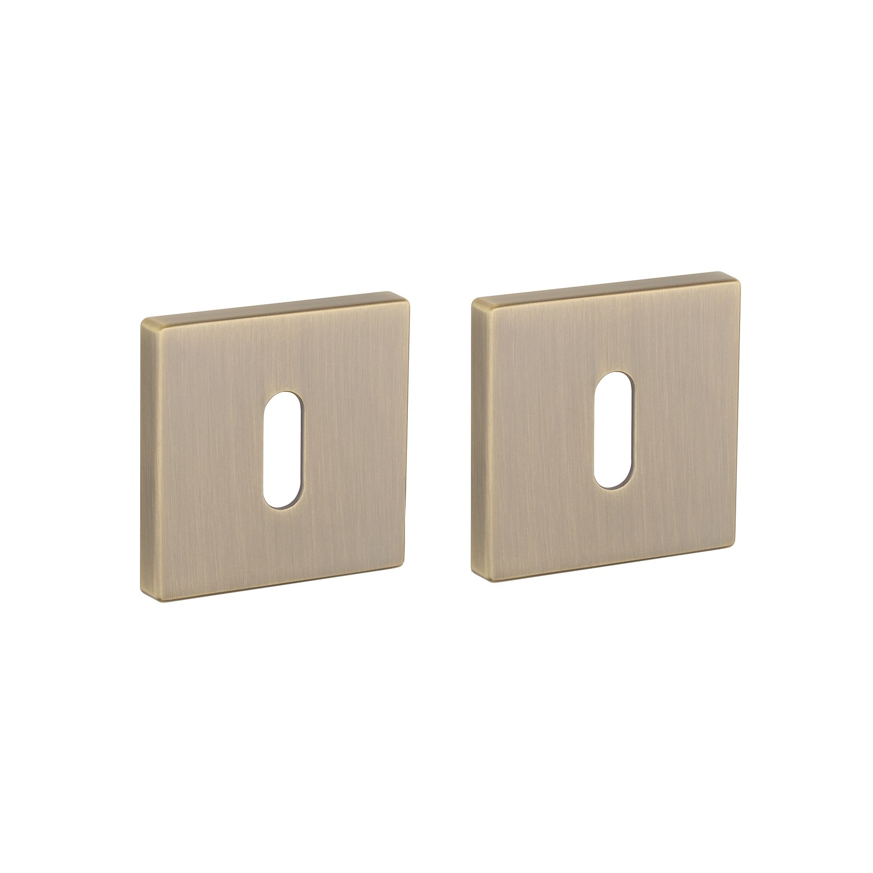 Aprile | Premium Sleutelrozet | 52x52x7mm | Vierkant afgerond | Antiek messing - Deurbeslag-expert