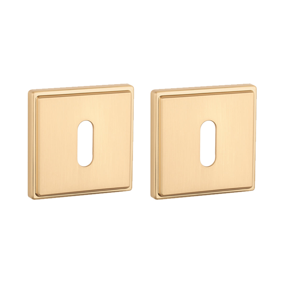 Aprile | Premium Sleutelrozet | 52x52x7mm | Vierkant | Mat goud - Deurbeslag-expert
