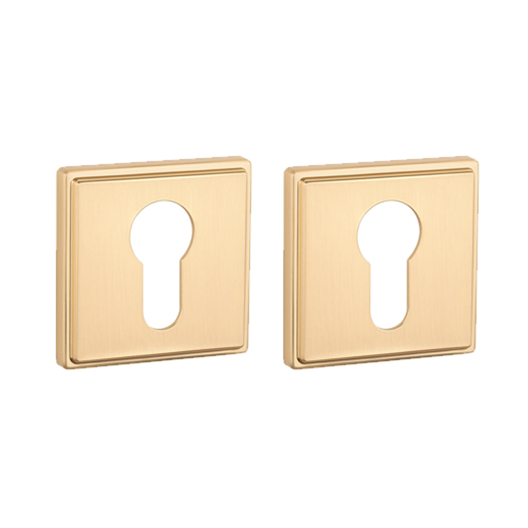 Aprile | Premium Cilinderrozet | 52x52x7mm | Vierkant | Mat goud - Deurbeslag-expert