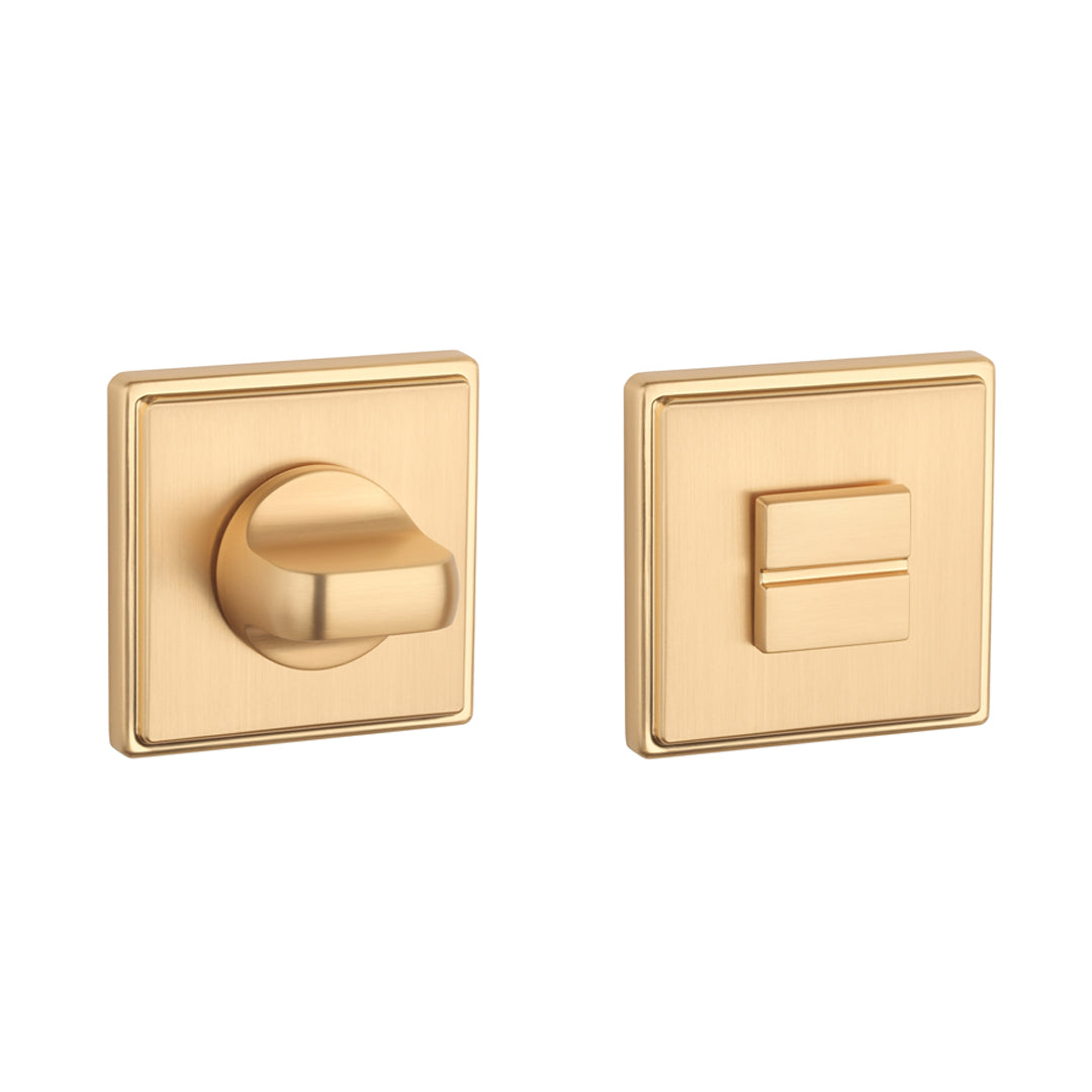 Aprile | Premium WC-garnituur | 52x52x7mm | Vierkant | Mat goud - Deurbeslag-expert