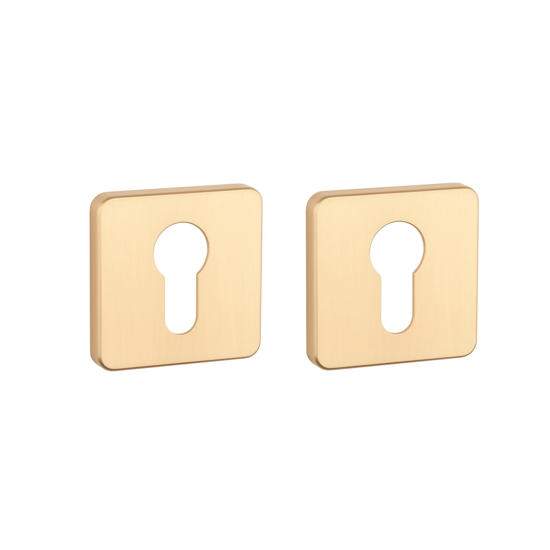 Aprile | Premium Cilinderrozet | 52x52x7mm | Vierkant afgerond | Mat goud - Deurbeslag-expert