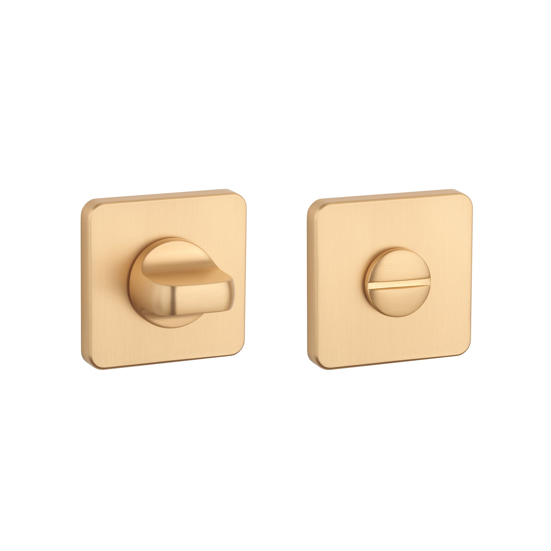 Aprile | Premium WC-garnituur | 52x52x7mm | Vierkant afgerond | Mat goud - Deurbeslag-expert