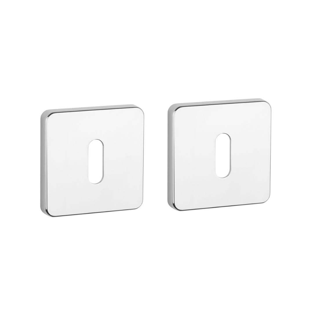 Aprile | Premium Sleutelrozet | 52x52x7mm | Vierkant afgerond | Gepolijst chroom - Deurbeslag-expert