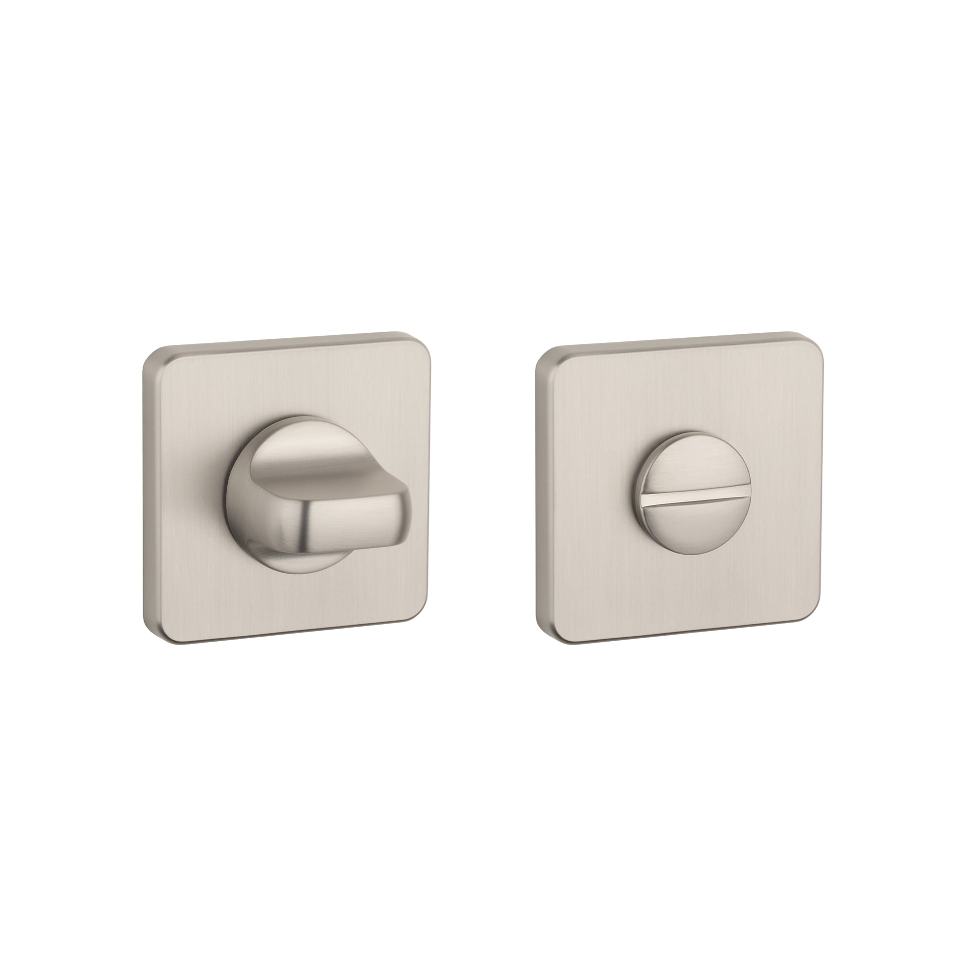 Aprile | Premium WC-garnituur | 52x52x7mm | Vierkant afgerond | Mat nikkel - Deurbeslag-expert