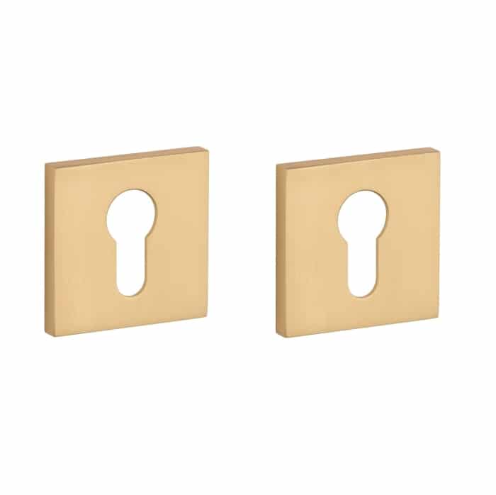 Aprile Comfort profielcilinderrozet vierkant 53 x 53 mm goud satiné – vooraanzicht
