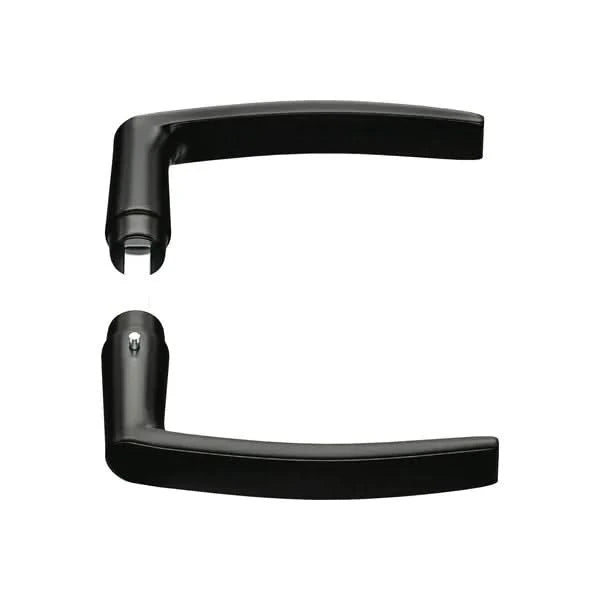 AXA Binnendeurbeslag Curve kruk Blok Zwart - Deurbeslag-expert