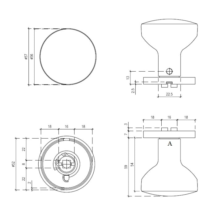 Aprile deurknop Ortica Grafiet – Vast/Draaibaar