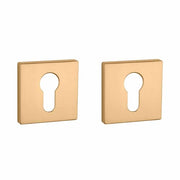 Aprile Premium profielcilinderrozet vierkant 52 x 52 mm goud mat – vooraanzicht