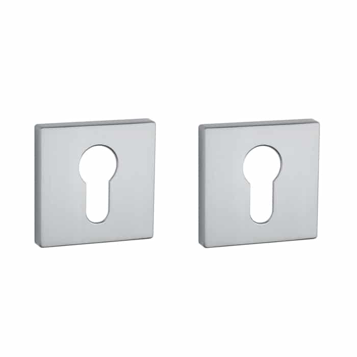 Aprile Premium profielcilinderrozet vierkant 52 x 52 mm chroom mat – vooraanzicht