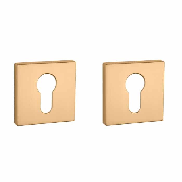 Aprile | Prestige Cilinderrozet | 50x50x7mm | Rechthoekig | Mat goud - Deurbeslag-expert