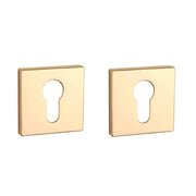 Aprile | Prestige Cilinderrozet | 50x50x7mm | Rechthoekig | Goud gepolijst PVD - Deurbeslag-expert