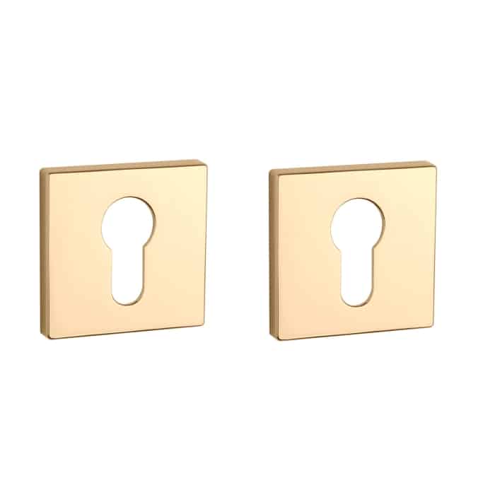 Aprile | Prestige Cilinderrozet | 50x50x7mm | Rechthoekig | Goud gepolijst - Deurbeslag-expert