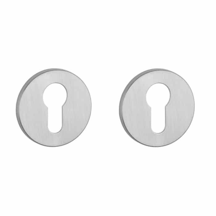 Aprile Prestige profielcilinderrozet rond Ø 52 mm chroom geborsteld – vooraanzicht
