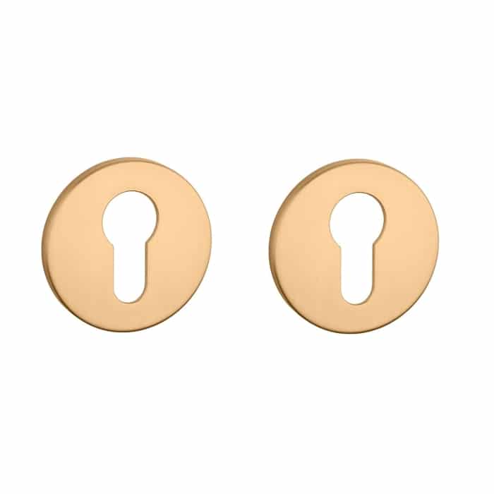 Aprile Prestige profielcilinderrozet rond Ø 52 mm goud mat – vooraanzicht