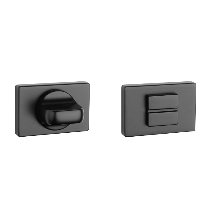 Aprile WC-garnituur op rozet 50x33 mm mat zwart – vooraanzicht