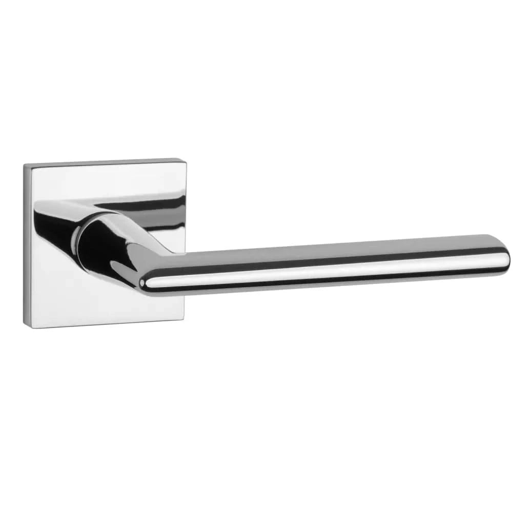 Aprile Massieve Deurkruk Primula Chroom Gepolijst Op Vierkant Rozet - Deurbeslag-expert