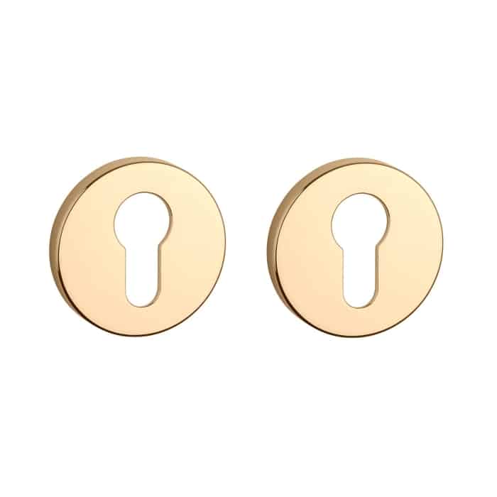 Aprile Comfort Profielcilinder rozet 7mm Ø53mm goud gepolijst PVD Rozetten - Deurbeslag-expert