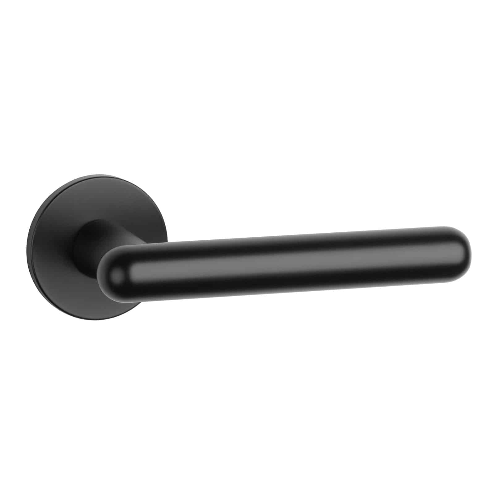 Aprile | Deurkruk Asteria | op rond rozet | Zwart - Deurbeslag-expert