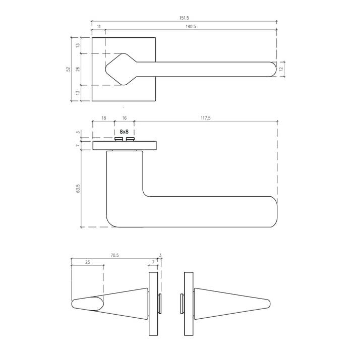 Aprile deurklinken Lila mat nikkel 1