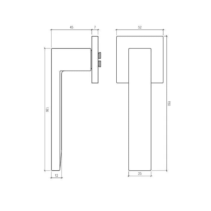 Aprile deurklinken Pina vierkant mat nikkel sf