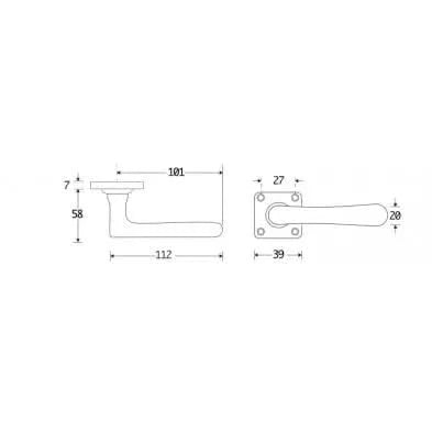 Artitec Deurkruk op rozet vierkant Linea messing gelakt