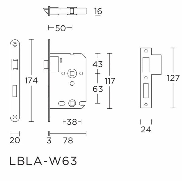 BASICS LBLA-W63x8 lijntekening