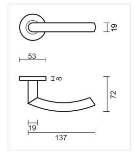 HDD Pro DEURKRUK PRO ECO C SHAPE 19MM INOX 0% NIKKEL - Deurbeslag-expert