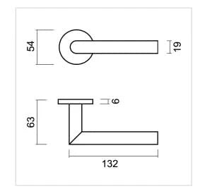HDD Pro DEURKRUK PRO FLAT I SHAPE 19MM INOX PLUS - Deurbeslag-expert