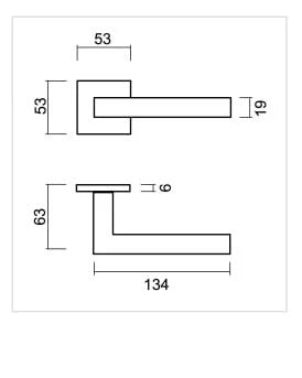 HDD Pro DEURKRUK PRO FLAT KUBIC SHAPE 19MM INOX PLUS - Deurbeslag-expert