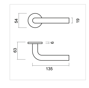 HDD Pro DEURKRUK PRO FLAT L SHAPE 19MM INOX PLUS - Deurbeslag-expert
