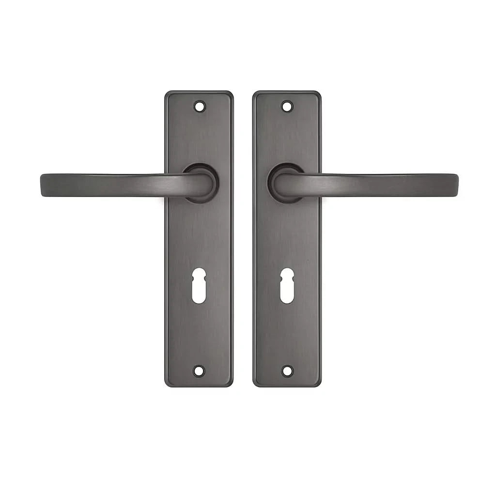 Deurkrukken | Edge kruk Blok | SL55 | Gun metal | Antraciet grijs