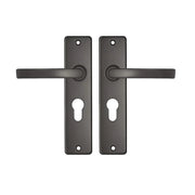 Deurkrukken | Edge kruk Blok | PC55 | Gun metal | Antraciet grijs