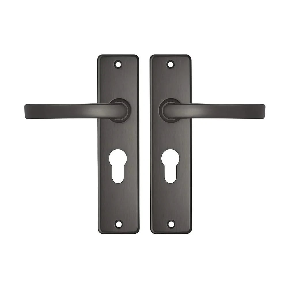 Deurkrukken | Edge kruk Blok | PC55 | Gun metal | Antraciet grijs
