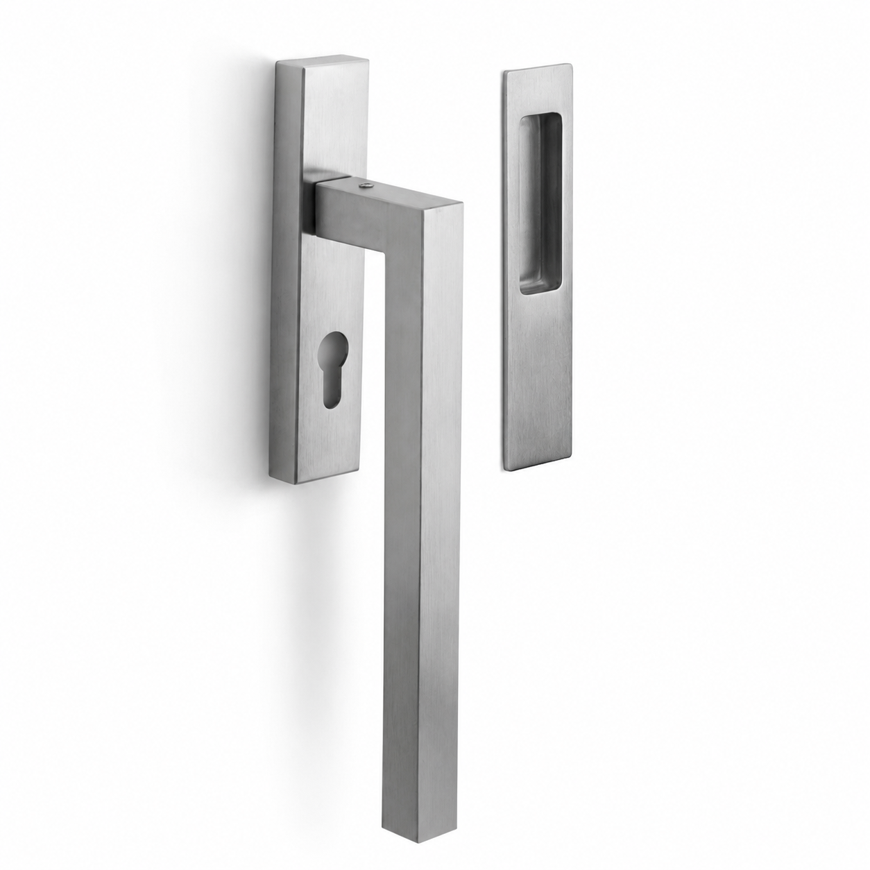 Formani | LSQ230 | SQUARE | Massief | Hefschuifdeurbeslag kruk/kom | Mat RVS