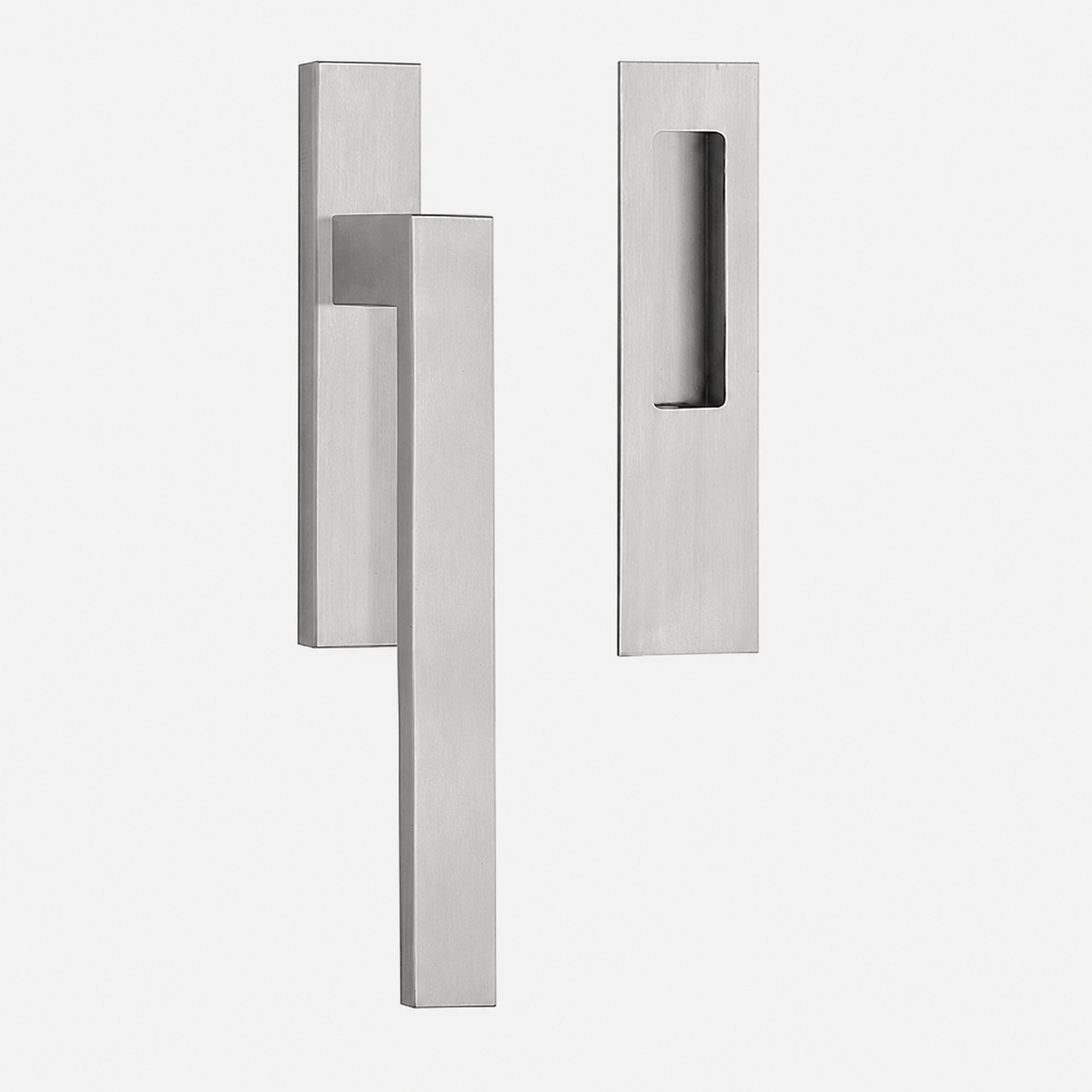 Formani | LSQ231 | SQUARE | Massief | Hefschuifdeurbeslag kruk/kom | Mat RVS