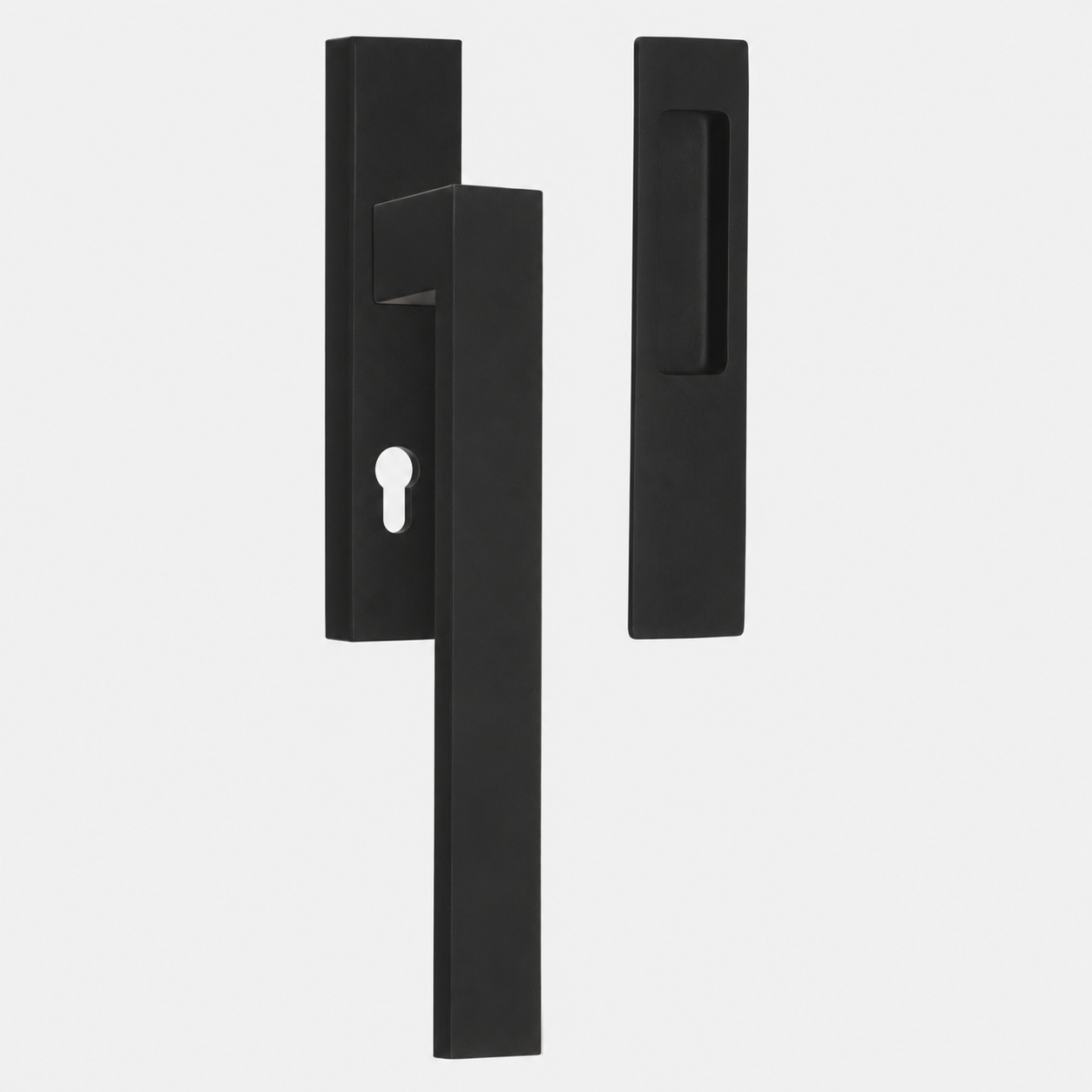 Formani | LSQ231 | SQUARE | Massief | Hefschuifdeurbeslag kruk/kom | Mat Zwart