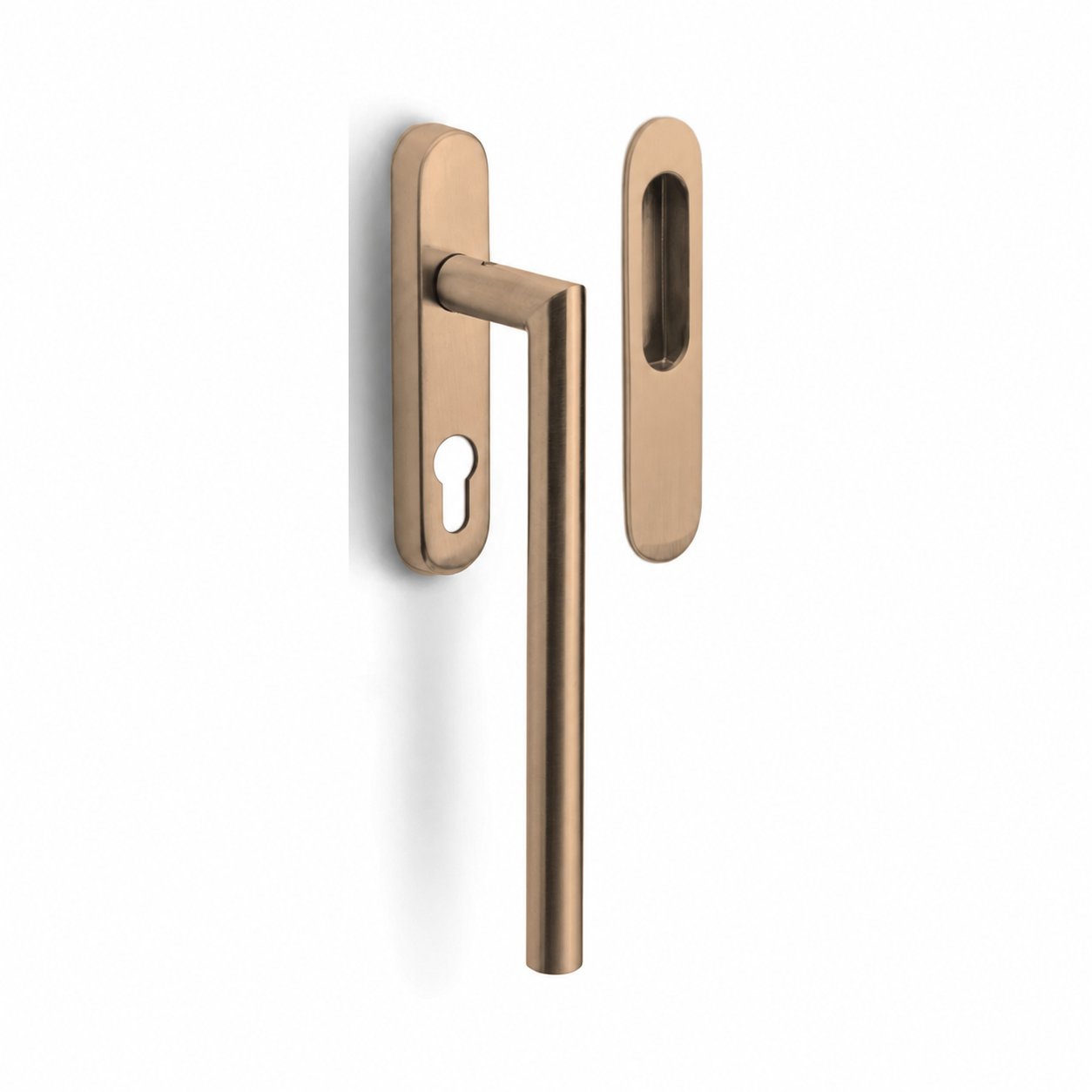 Formani | LB230 | BASICS | Massief | Hefschuifdeurbeslag kruk/kom | PVD Licht Brons - Deurbeslag-expert