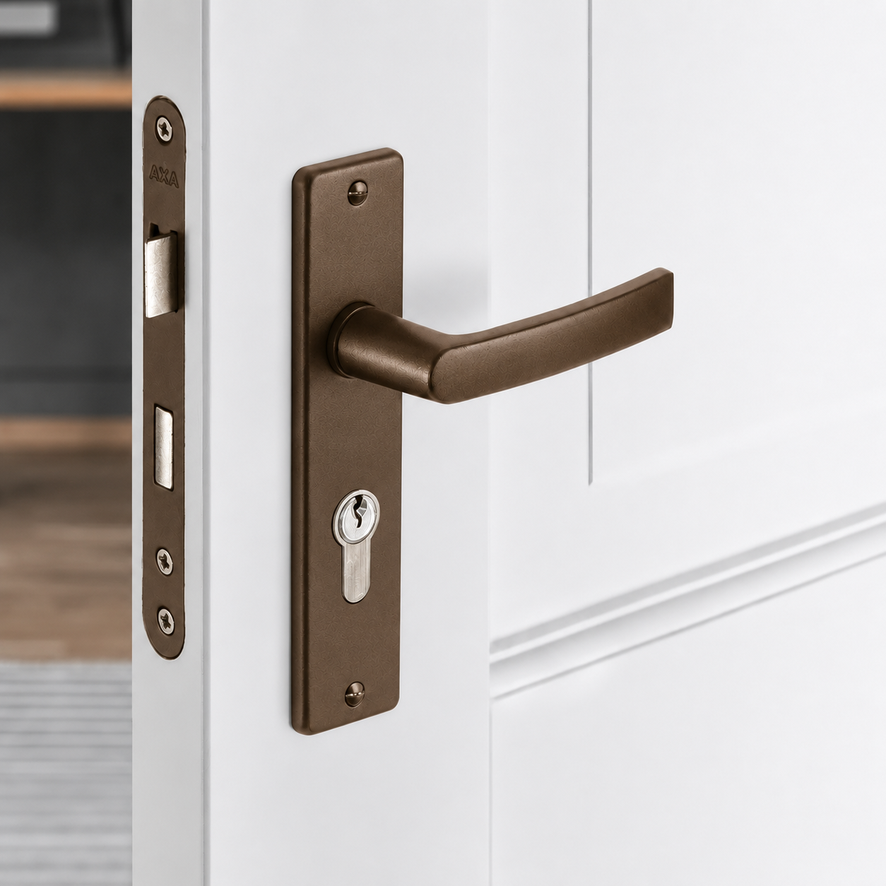 Deurkrukken Edge kruk Blok PC55 Brons