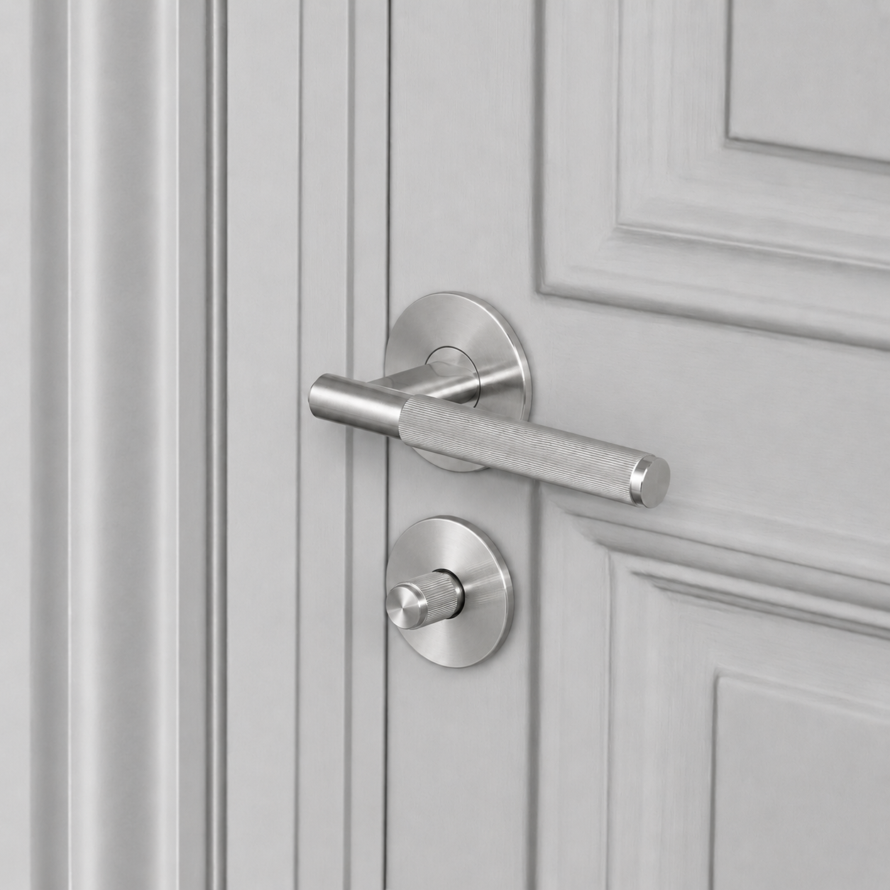buster + punch linear | deurkruk met wc-/thumbturnslot (swe 27mm) | steel