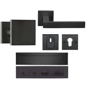 Formani | Complete Voordeurset | knop/kruk | Zwart PVD BSQ2 | SKG3 - Deurbeslag-expert