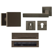 Formani | Complete Voordeurset | knop/kruk | Brons BSQ2 | SKG3 - Deurbeslag-expert