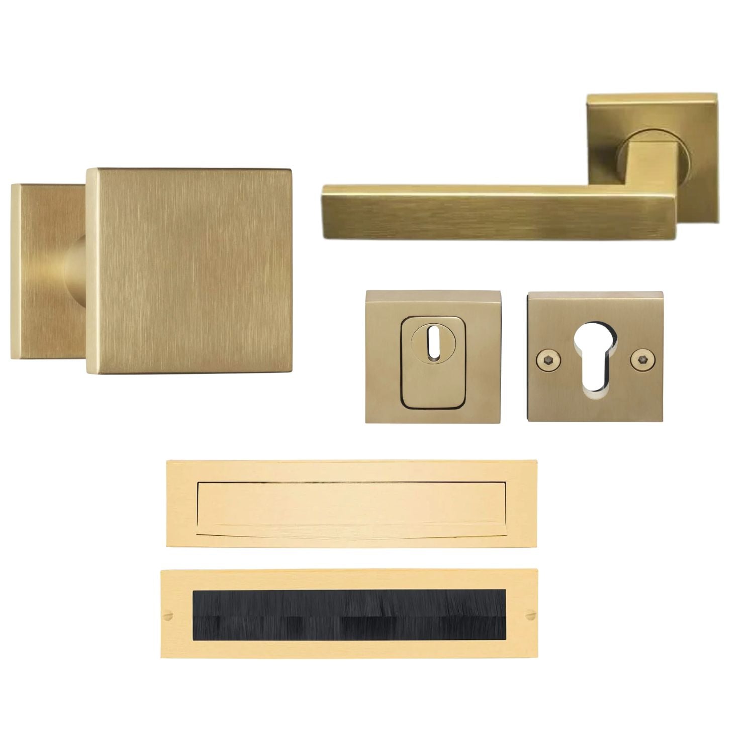 Formani | Complete Voordeurset | knop/kruk | Goud PVD BSQ2 | SKG3 - Deurbeslag-expert